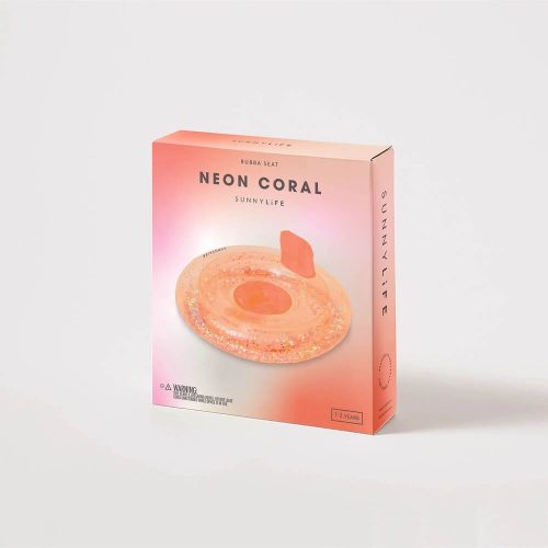 SunnyLife Bubba Seat Neon Coral Pink Glitter