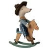 Maileg Cowboy Mouse on Rocking Horse