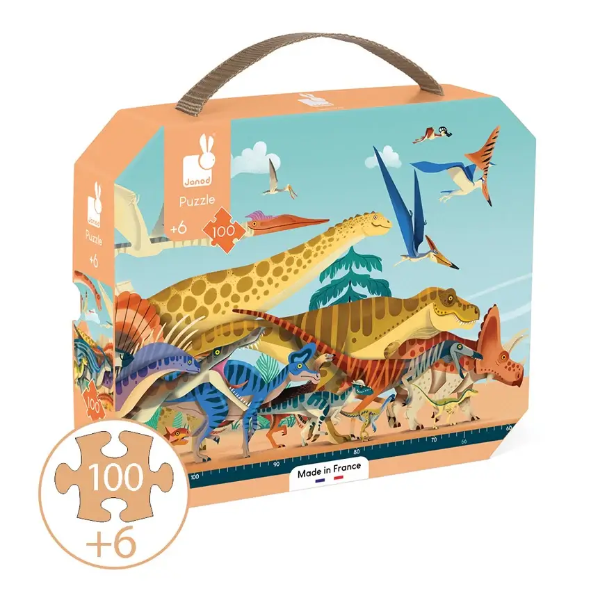 Janod Dino Panoramic Puzzle 100pc