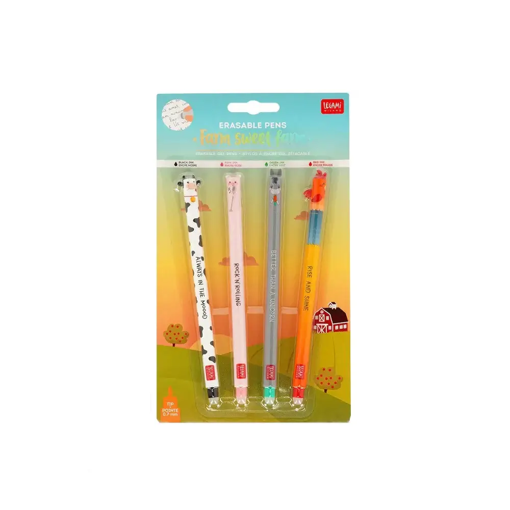 Legami Erasable Gel Pens - Farm Set