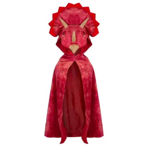 Red Triceratops Hooded Cape 4-5