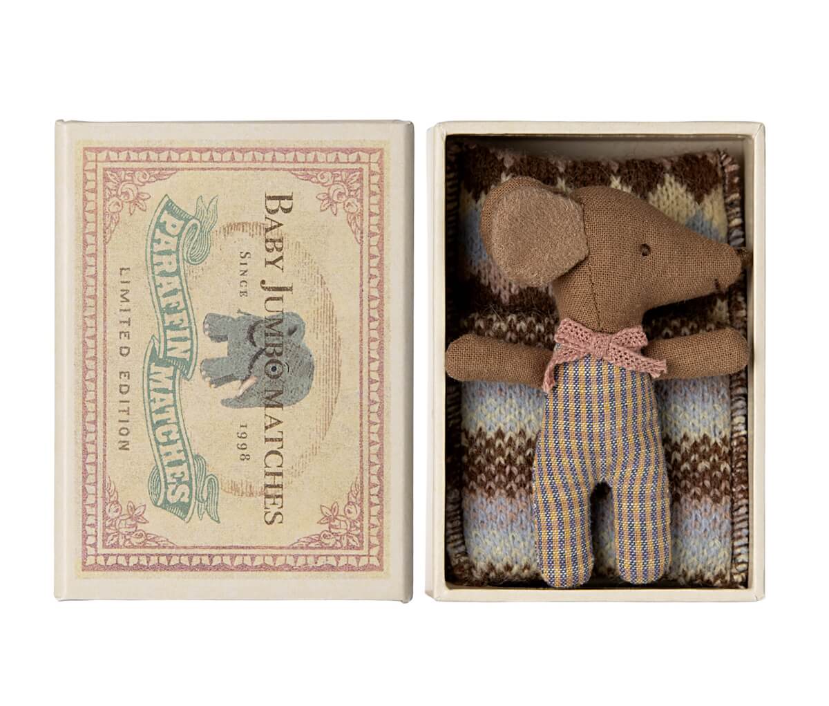 Maileg Sleepy Wakey Baby Mouse Rose