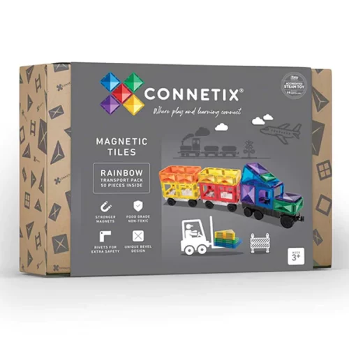 Connetix 50 Piece Rainbow Transport Pack
